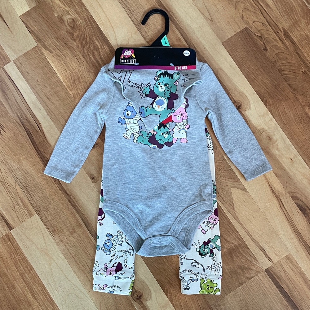 Care Bears Halloween Monsters Three Piece Outfit - Size 6/9 Months